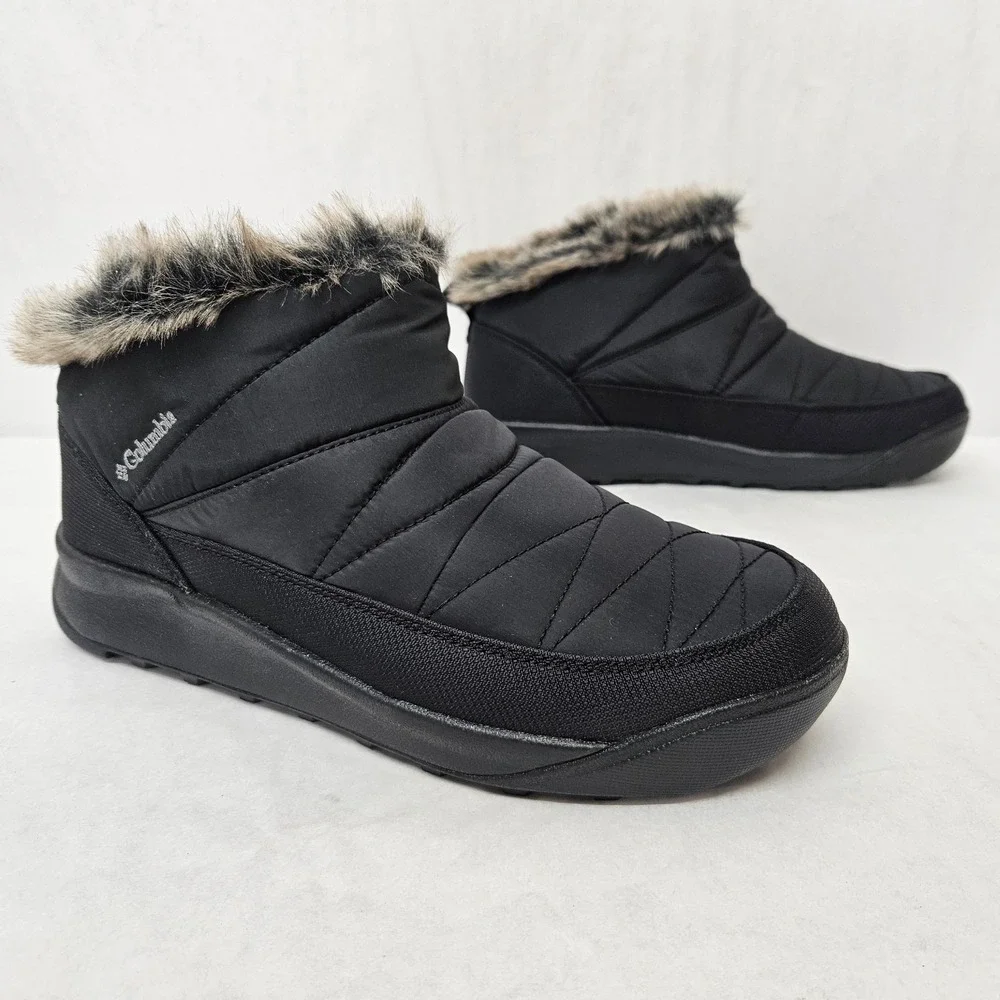 Columbia Minx Xtra Shorty Winter Boots BK6266-010 Black Gray Womens Size 9.5